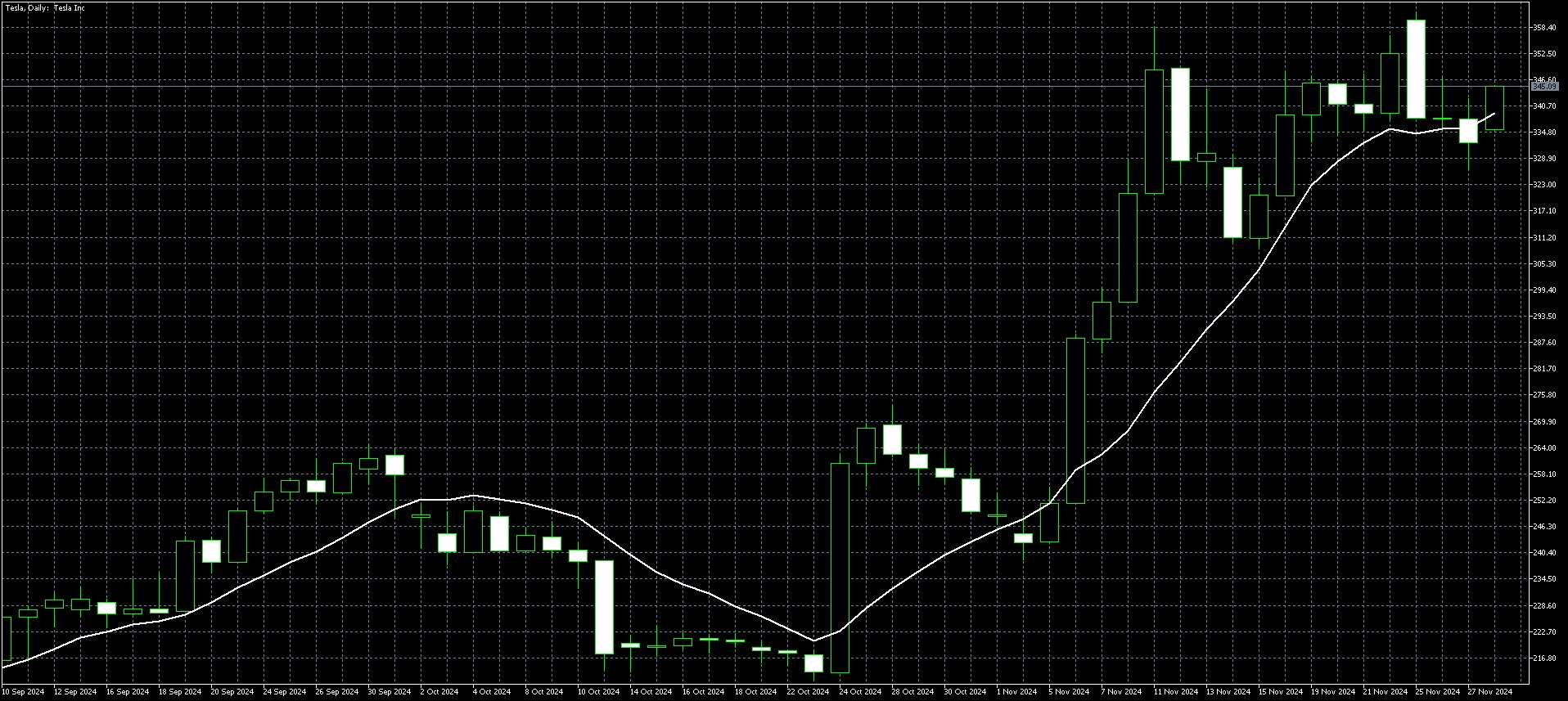 Tesla Daily Chart Dec 2