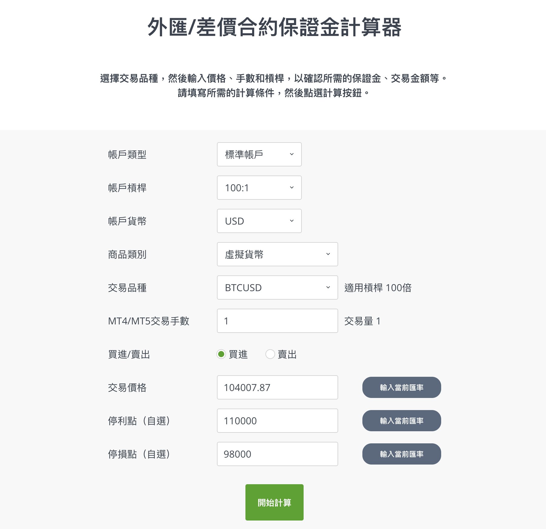 Margin Calculator Zh 1