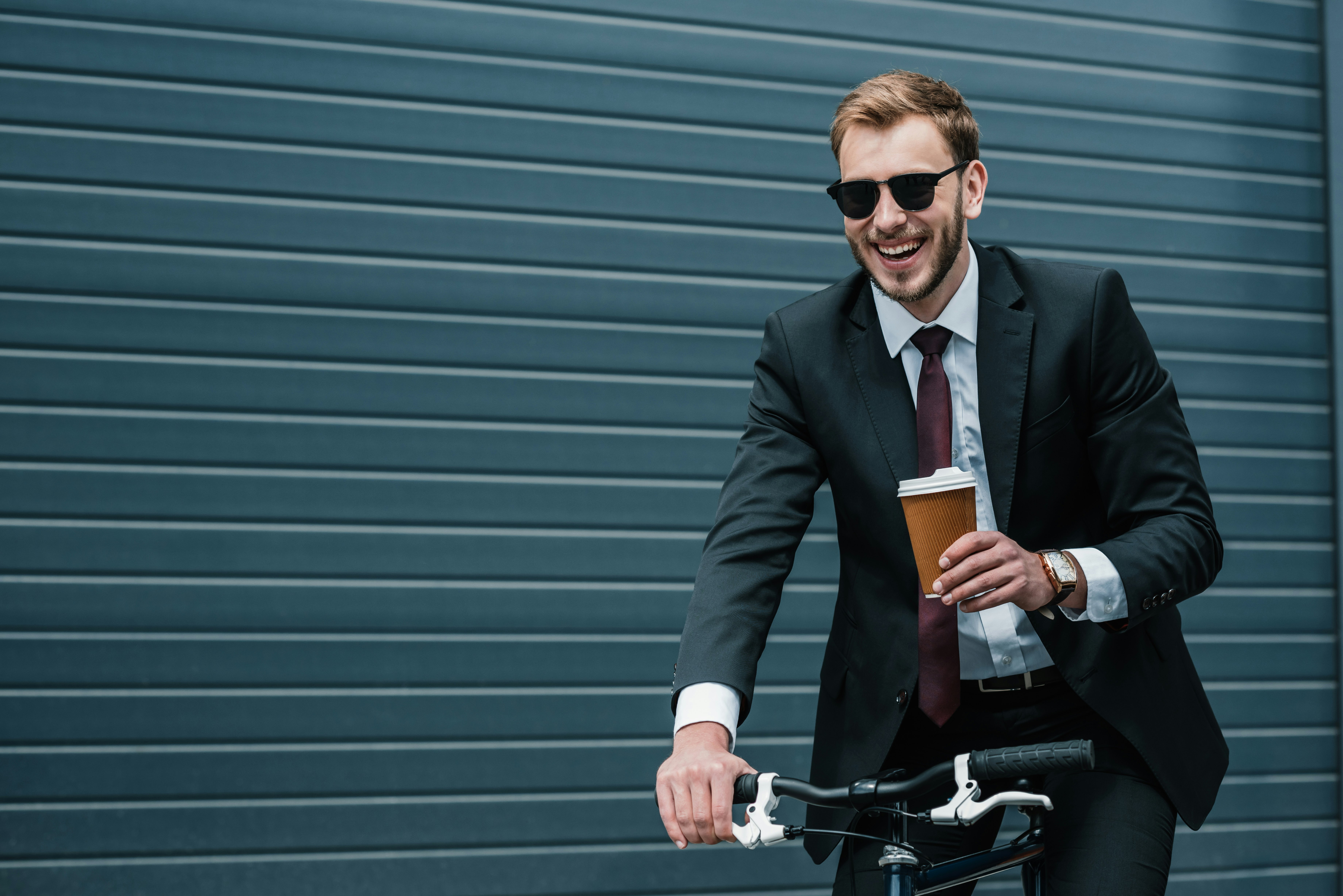 happy man on a bike